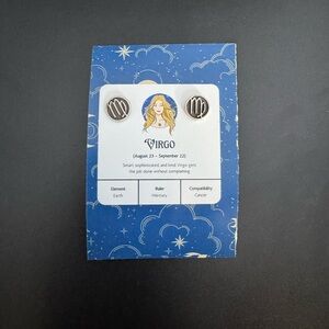 Virgo Zodiac Earrings .925 Sterling Silver